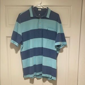 Johnnie-O Men's Blue Striped XL Polo Shirt